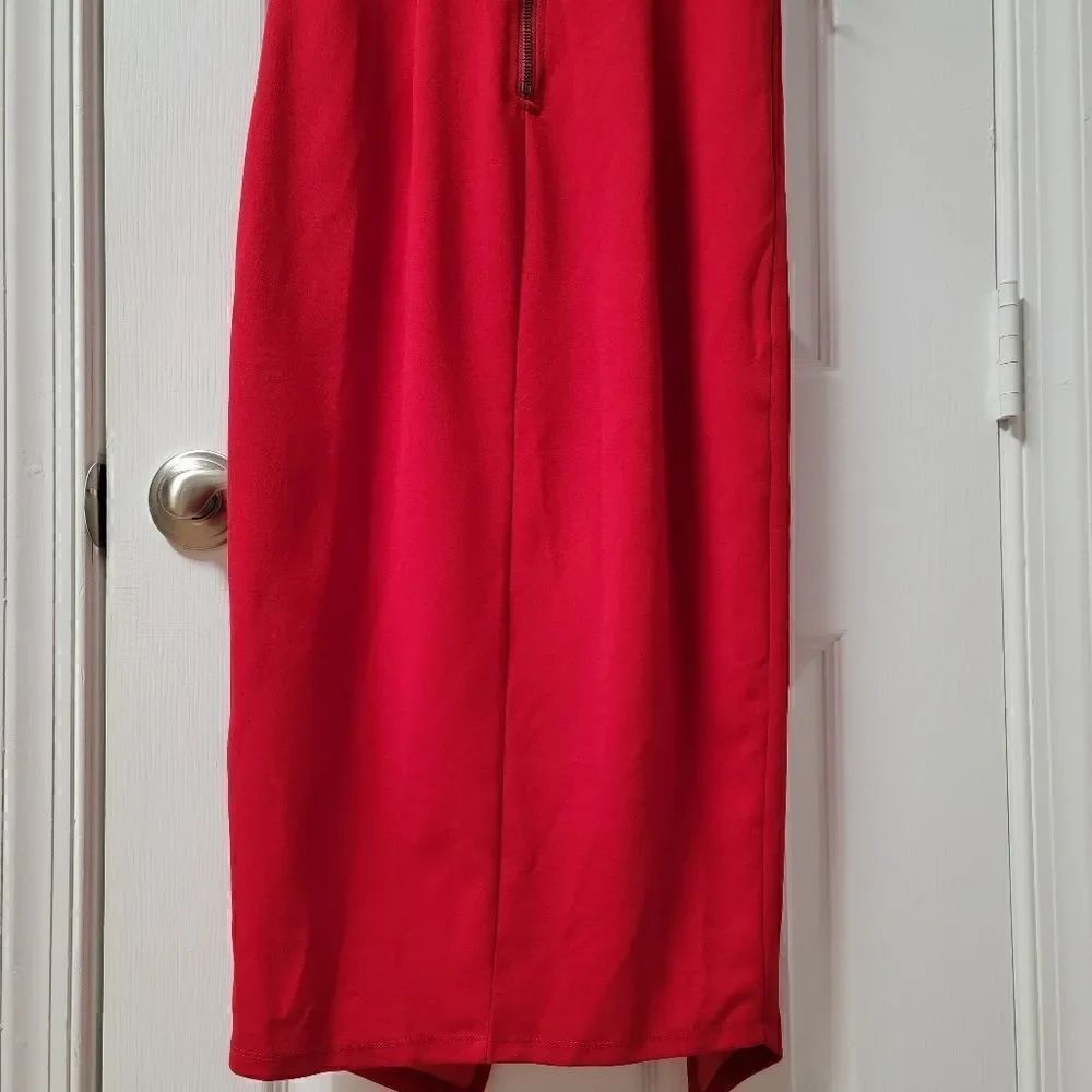 Hello Molly Red Ruffle Slit Dress 8 - Picture 8 of 9